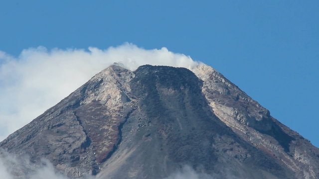 Close up of the volcano Mount Mayon, Legazpi, Philippines