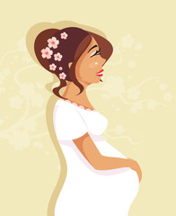 Pregnant girl. Vector illustration