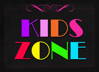 Naklejka premium KIDS ZONE on blackboard