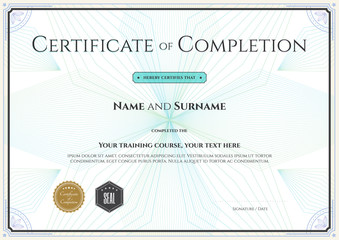 Certificate template in vector for achievement graduation comple