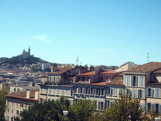 Fototapeta premium panoramic view of Marseille, France with condos offices rooftop