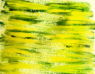 Acrylic horizontal background  yellow and green 