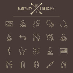 Maternity icon set.