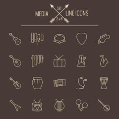 Media icon set.