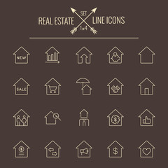 Real estate icon set.
