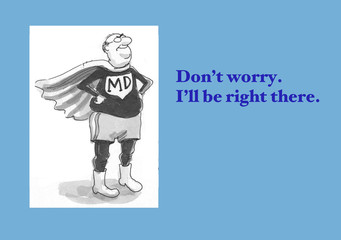 Medical cartoon about a super doctor.