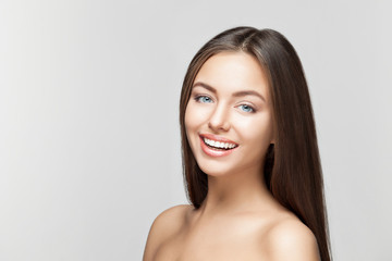 Woman smile. Teeth whitening. Dental care. 