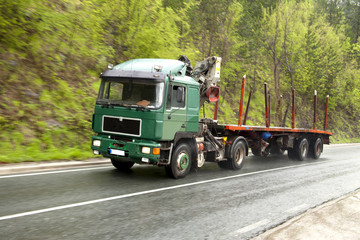 Green Truck On The Road