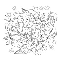 Fototapeta premium image with doodle flowers