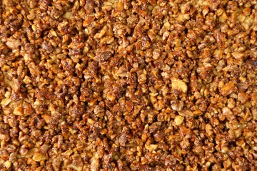 Caramelized walnuts.