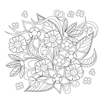 image with doodle flowers