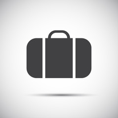 Simple grey suitcase icon , vector illustration for your website and holiday infographic