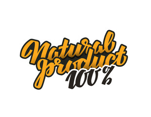 natural product 100 %. vector illustration