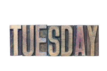 Tuesday word wooden