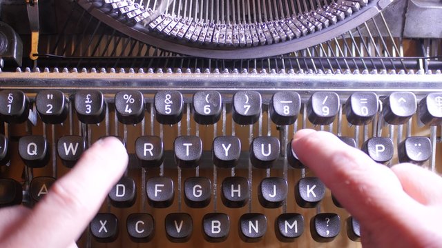 Close up of an old Vintage Typewriter, 4K UltraHD