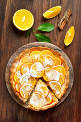 Orange tart, top view