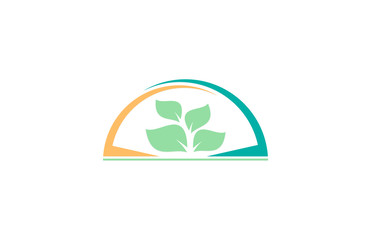circle plant nature logo