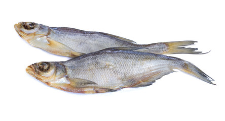 Dried fish on a white background