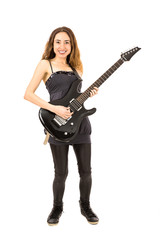 Fototapeta na wymiar Guitarist girl