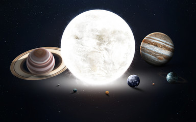 High resolution image presents planets of the solar system. This image elements furnished by NASA
