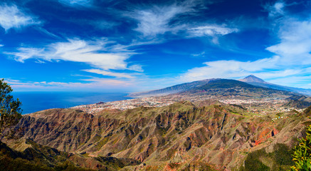 Panoramic view from El Bailadero Mountain. Tenerife, Spain
