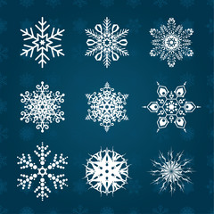 Set of vector snowflakes