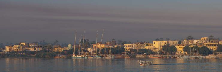 Nile in  Luxor in the evening