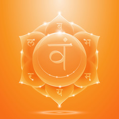 Orange glossy svadhisthana chakra banner
