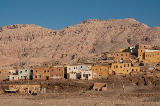 Abandoned village in rock desert
