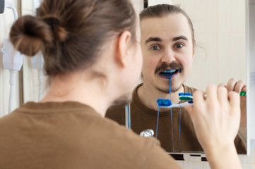 Colored tooth brush April joke