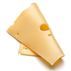 cheese slice isolated on white background cutout