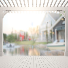 Balcony And Terrace Of Blur Exterior Background