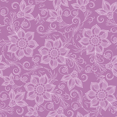 Henna Mehndi   Doodles Seamless Pattern- Paisley Flowers Illustr