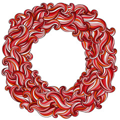 Colorful abstract hand-drawn round waves background