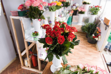  bouquet of roses on the background flowers