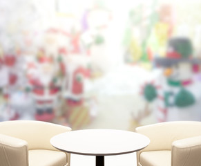 Wood Table Top Background In Holiday