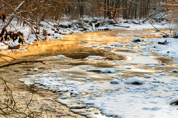 Icy golden stream