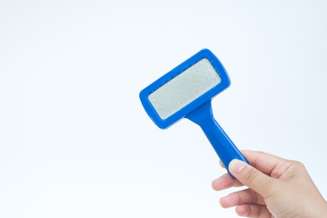 Combed wool.blue On a white background .