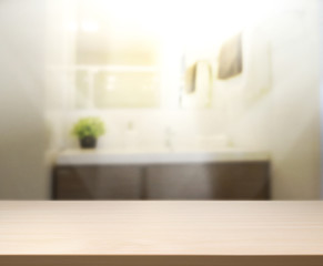 Table Top And Blur Interior of Background