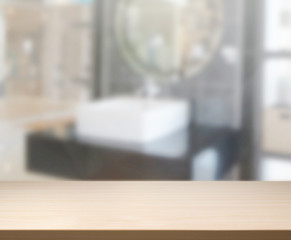 Table Top And Blur Interior of Background