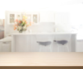 Table Top And Blur Interior of Background