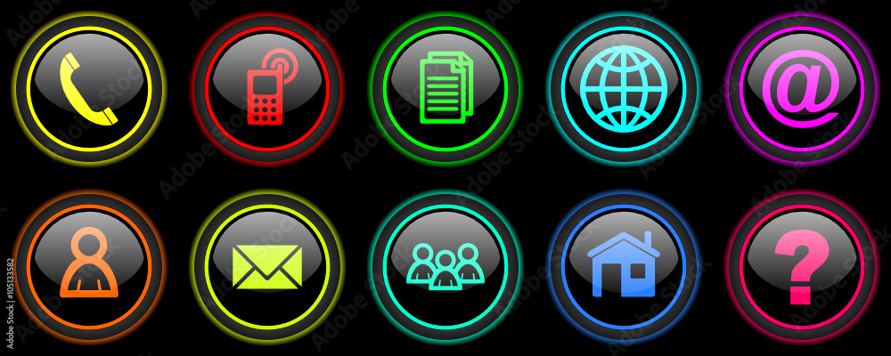 Poster vector icons set