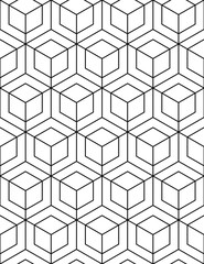 Futuristic illusive abstract geometric seamless pattern with cubes