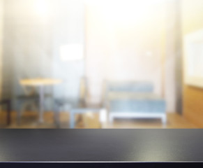 Table Top And Blur Interior of Background