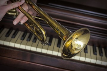 Obraz premium Old Trumpet Piano