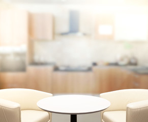 Table Top And Blur Interior of Background