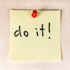Do it note on paper post it pinned to a wooden board