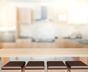 Table Top And Blur Interior of Background
