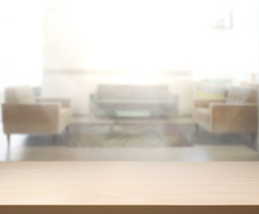 Table Top And Blur Interior of Background