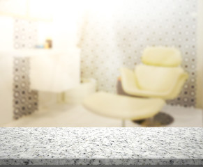 Table Top And Blur Interior of Background